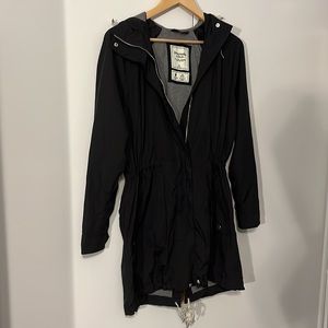 Abercrombie & Fitch Black Water-Resistant Jacket Coat